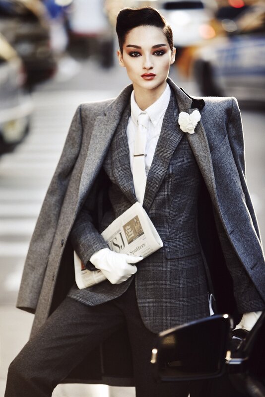 woman in a stylish suit