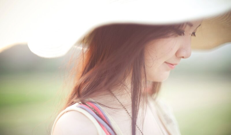 woman in a sun hat