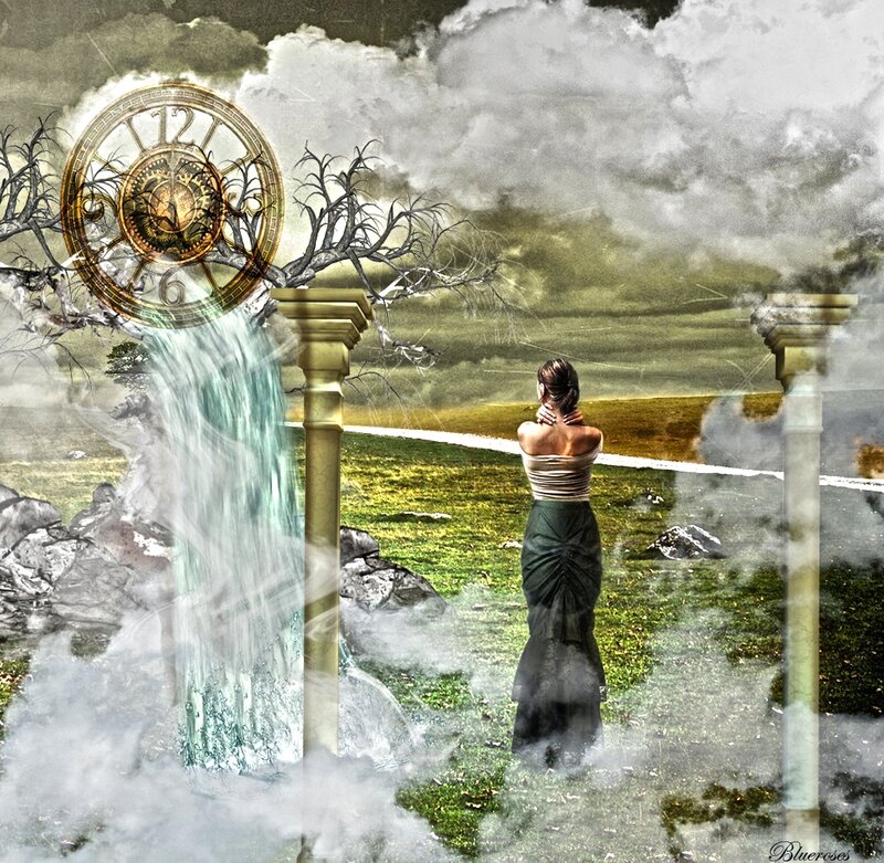 Woman in a Surreal Landscape — Green