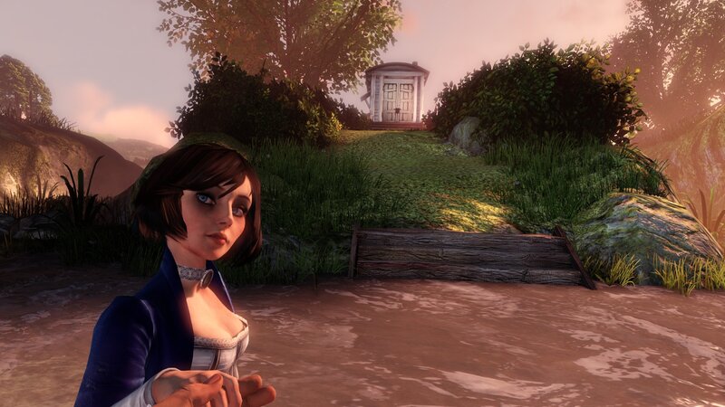 woman in a swampy landscape