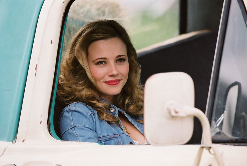 woman in a truck