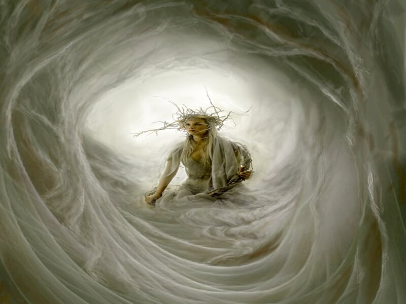 Woman in a Tunnel — White