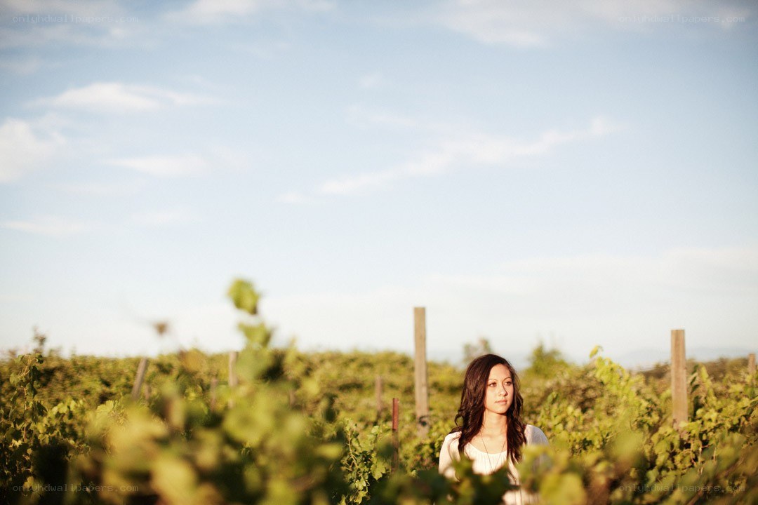 Woman in a vineyard