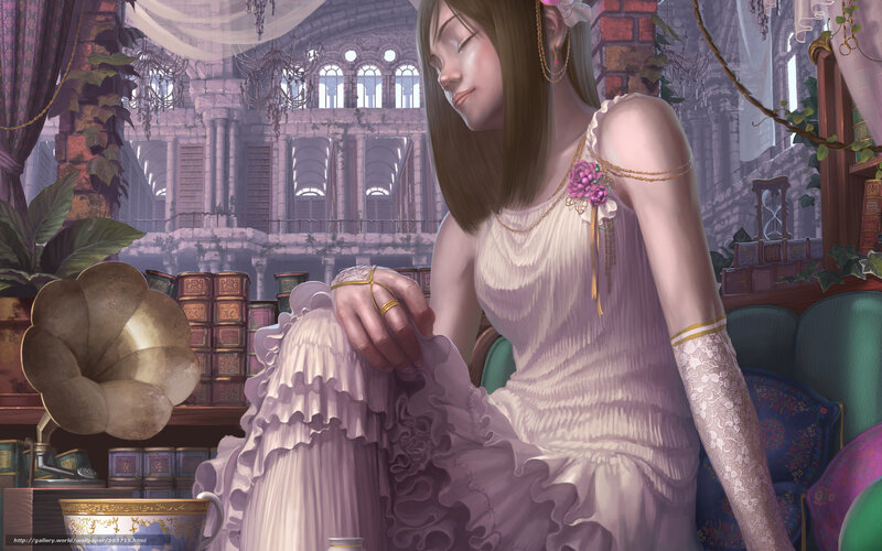 woman in a vintage room