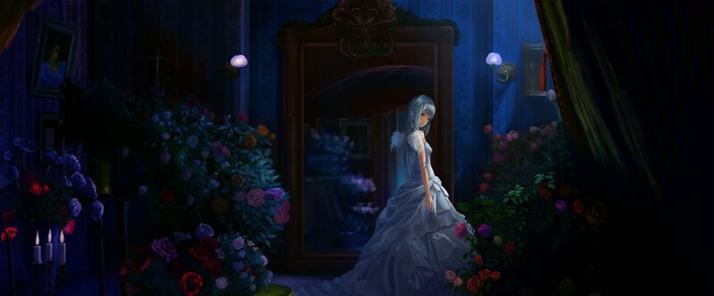 woman in a wedding dress