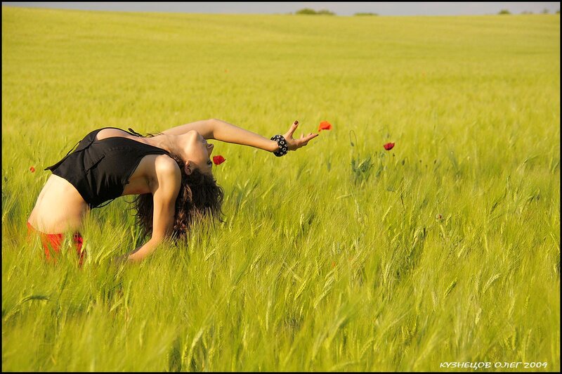 Woman in a wheat field