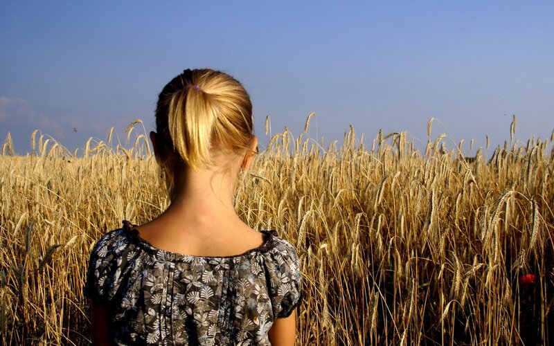 Woman in a wheat field