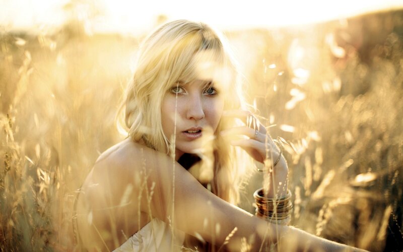 woman in a wheat field