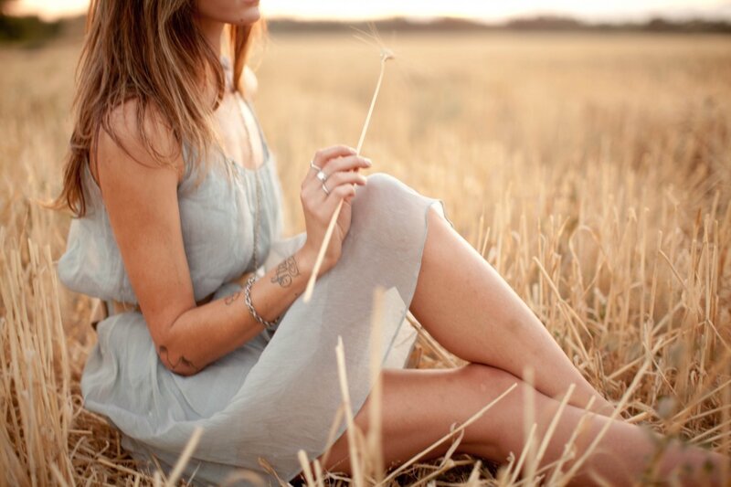 Woman in a wheat field