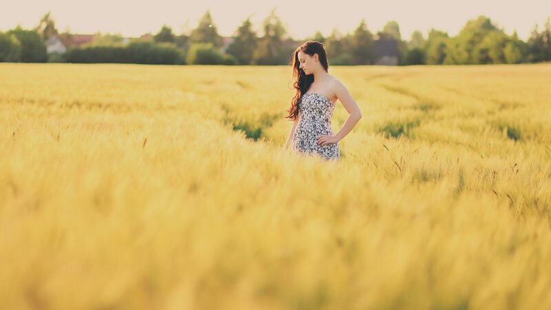 Woman in a wheat field