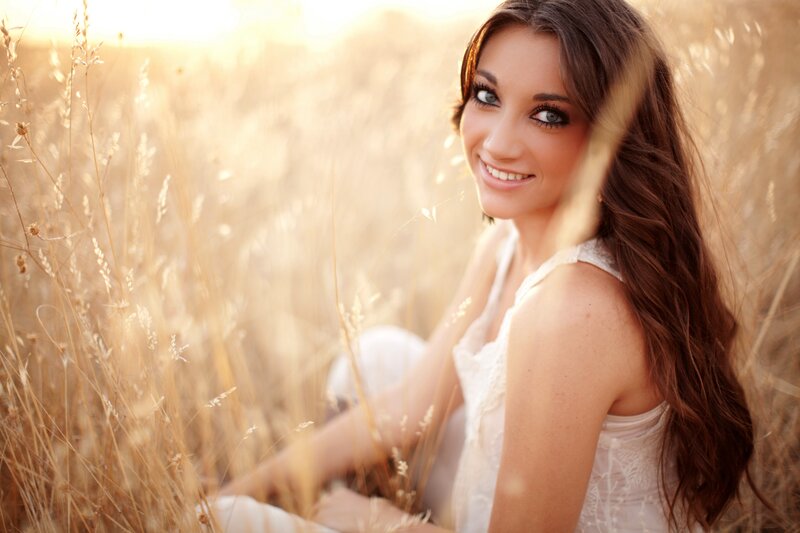 woman in a wheat field