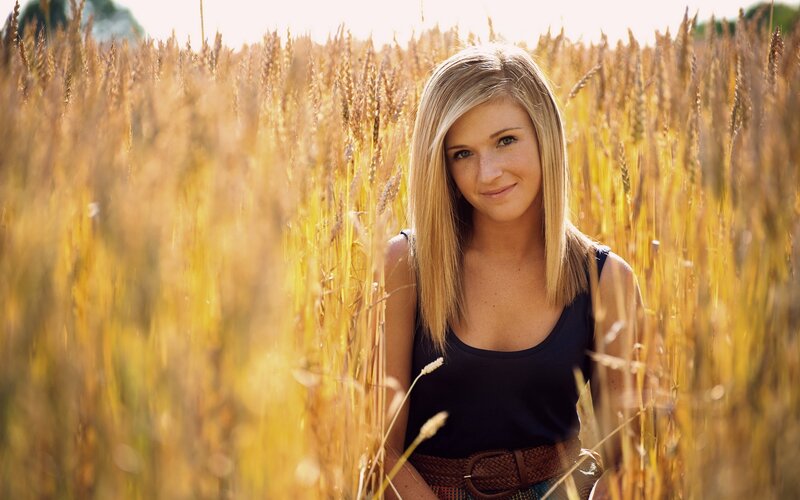 woman in a wheat field