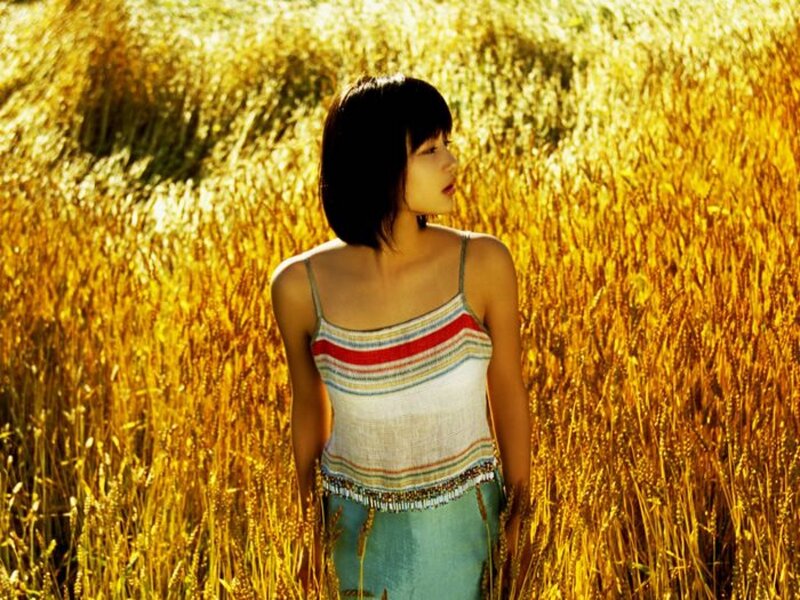 woman in a wheat field