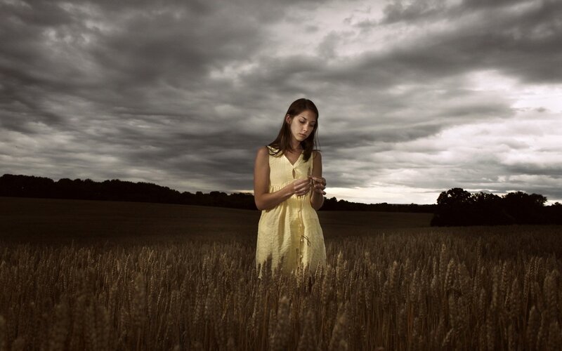 Woman in a wheat field