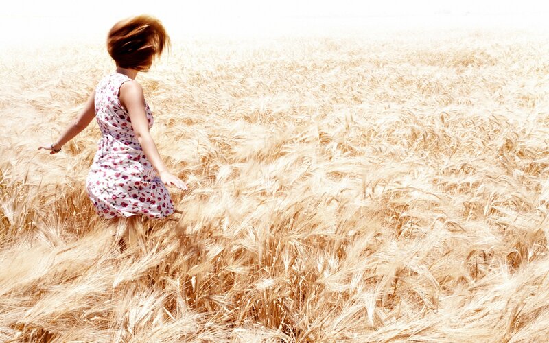 Woman in a wheat field