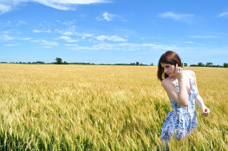 Woman in a wheat field