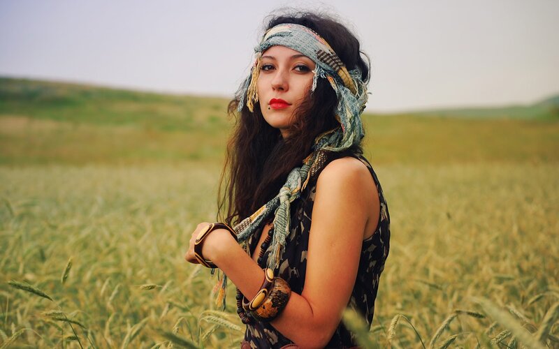 woman in a wheat field