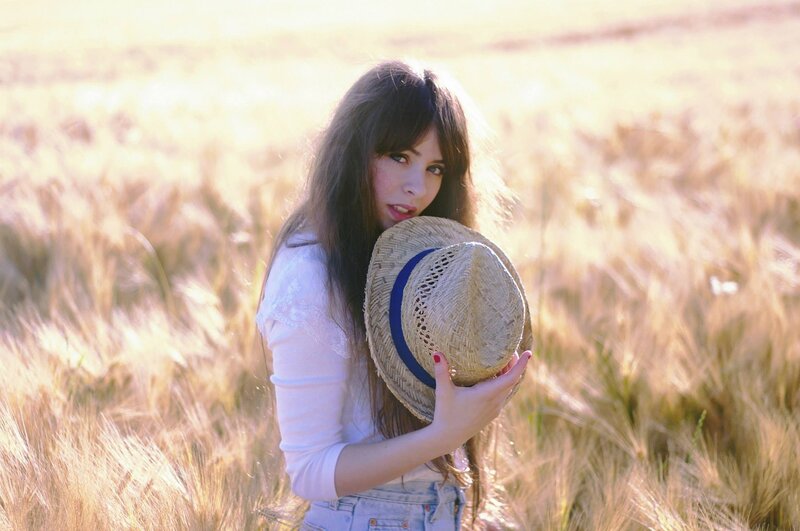 woman in a wheat field