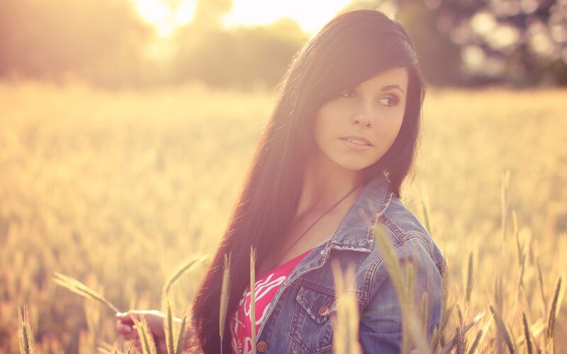 woman in a wheat field