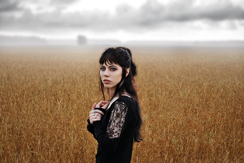 woman in a wheat field