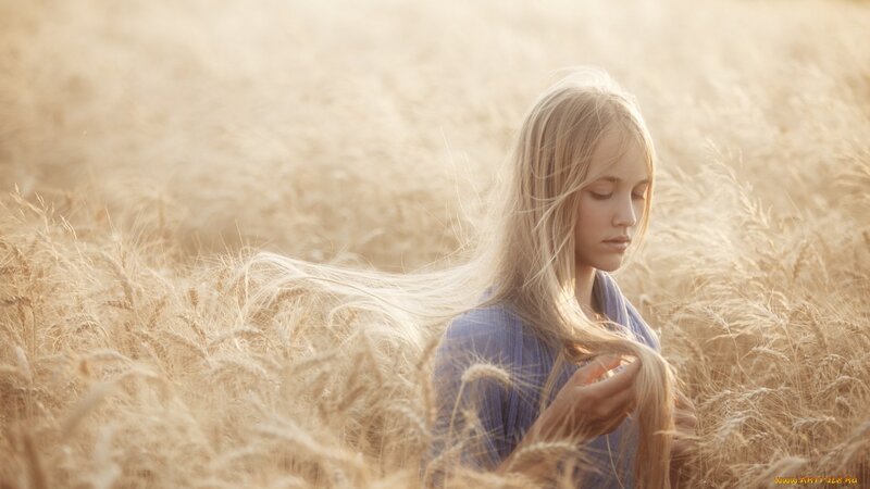 woman in a wheat field