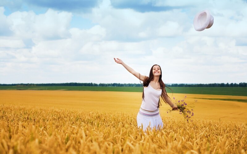 Woman in a wheat field