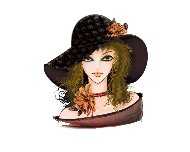 woman in a wide-brimmed hat