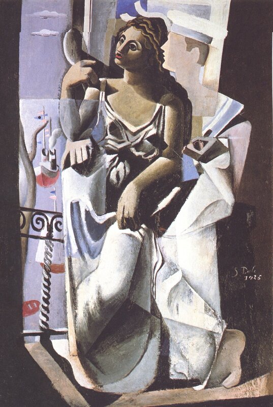 Woman in a Window Cubist Painting