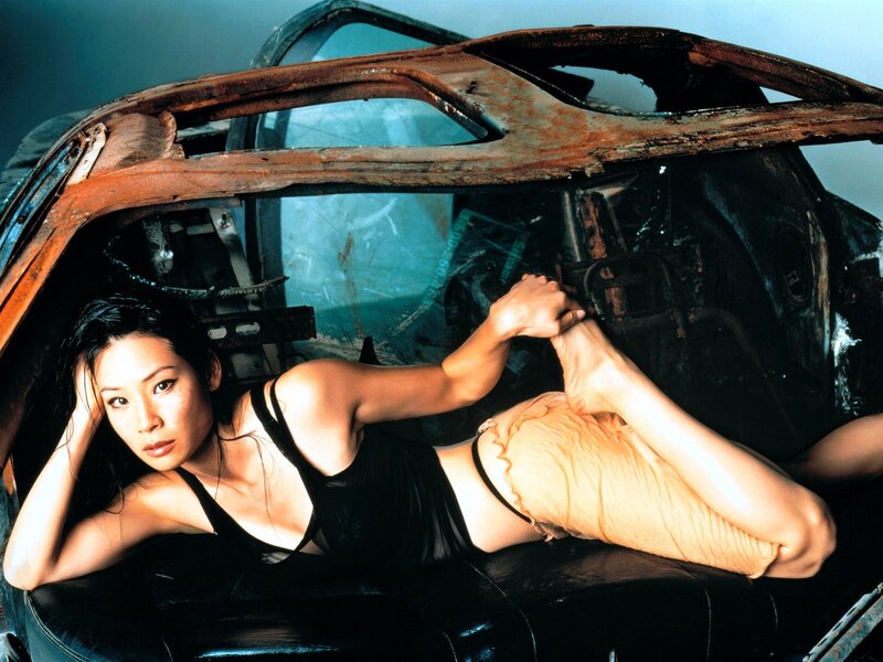 woman in a wrecked car