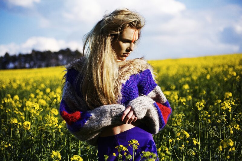 Woman in a yellow field