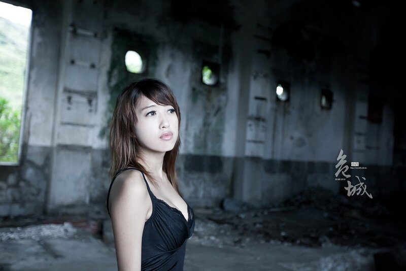 woman in abandoned building