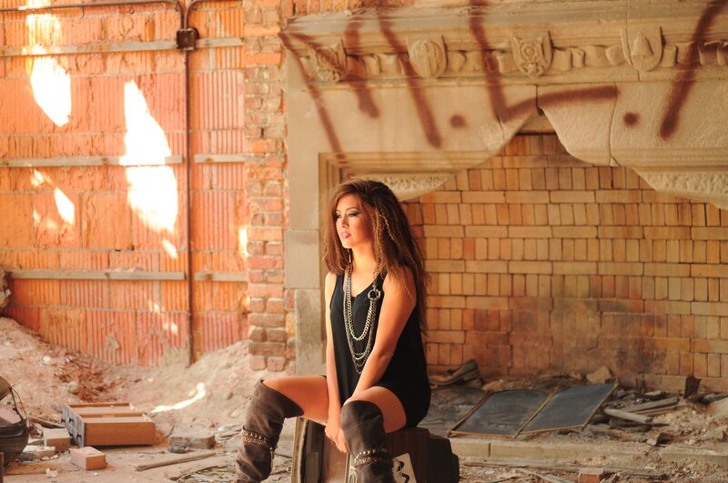 woman in abandoned building