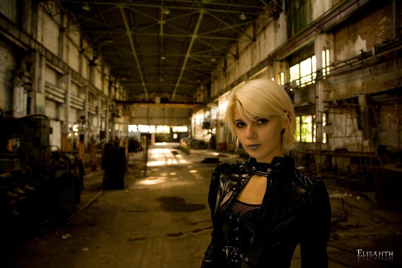 Woman in abandoned factory
