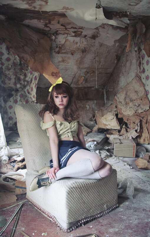 woman in abandoned room