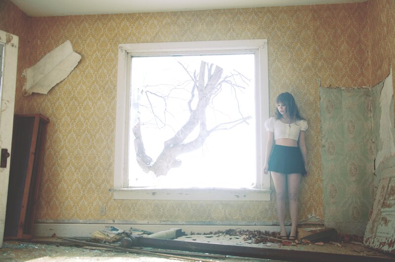 woman in abandoned room