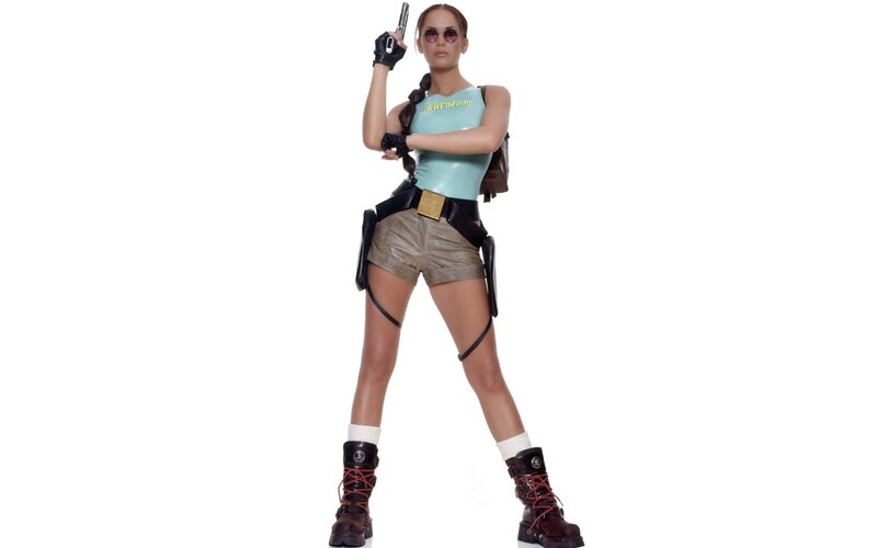 Woman in Action Pose — White