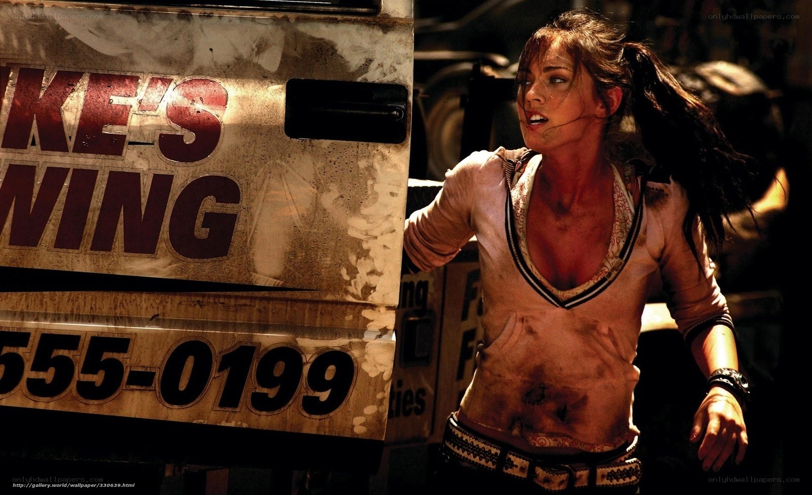 Woman in action scene
