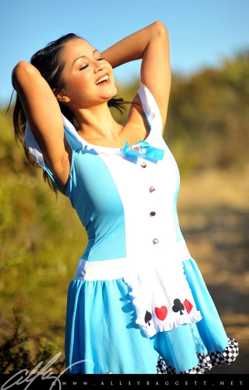 woman in alice costume