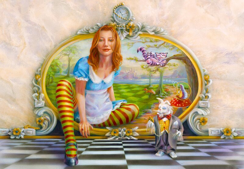 Woman in Alice Costume — Blue