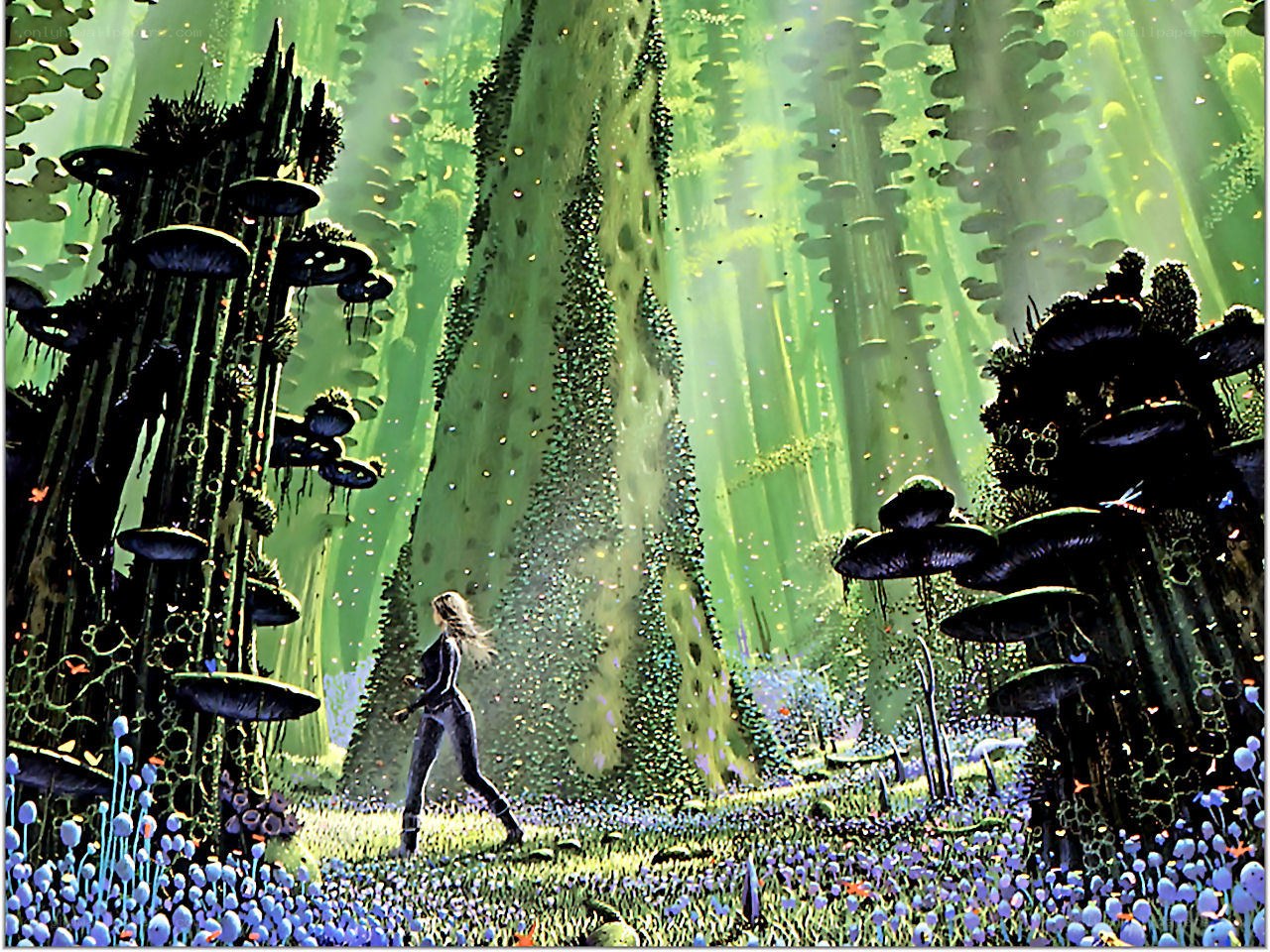 woman in alien forest
