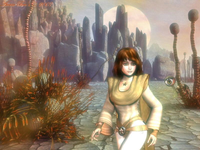 Woman in Alien Landscape — Brown