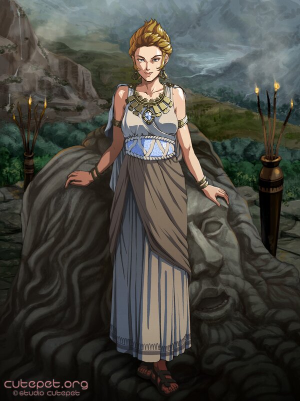 woman in ancient dress