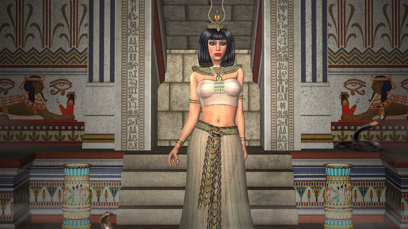 Woman in Ancient Egyptian Attire — Beige