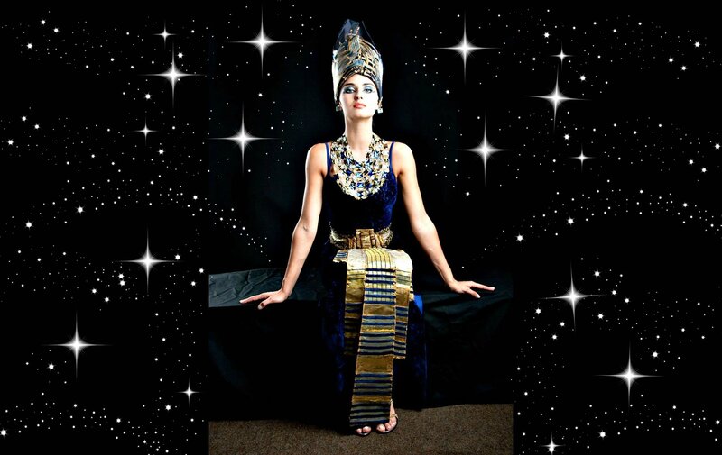Woman in Ancient Egyptian Costume — Black, Dramatic, Night