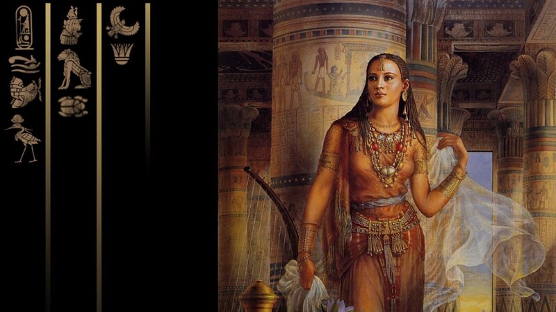 Woman in Ancient Egyptian Temple — Brown