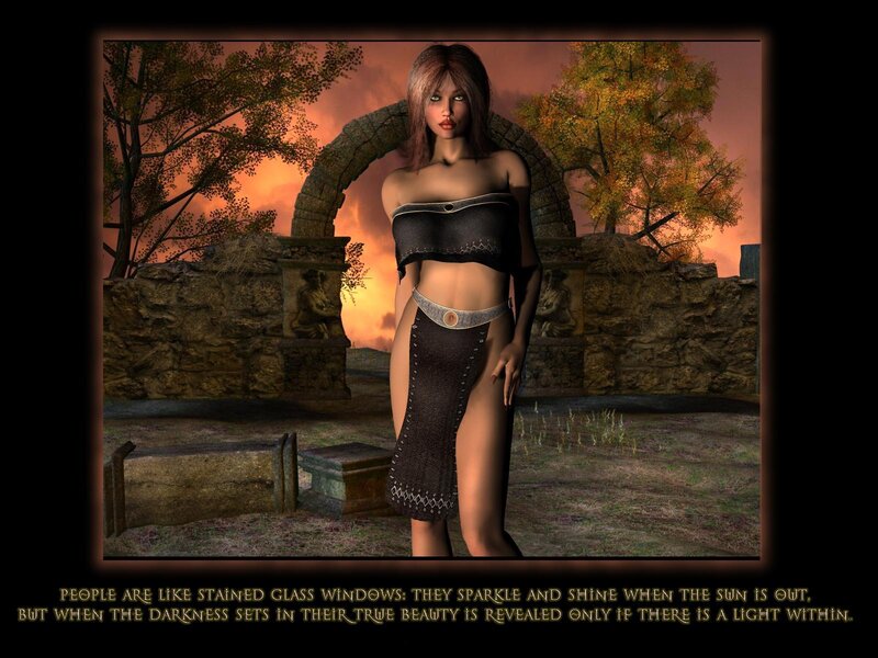 Woman in Ancient Ruins — Orange