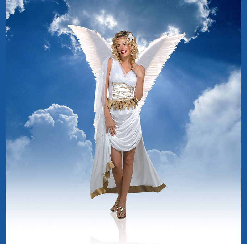 woman in angel costume