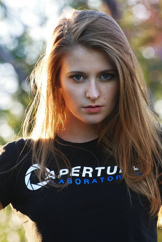 woman in aperture t-shirt