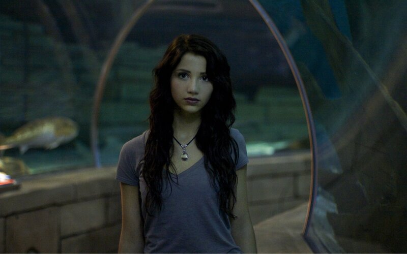 woman in aquarium tunnel