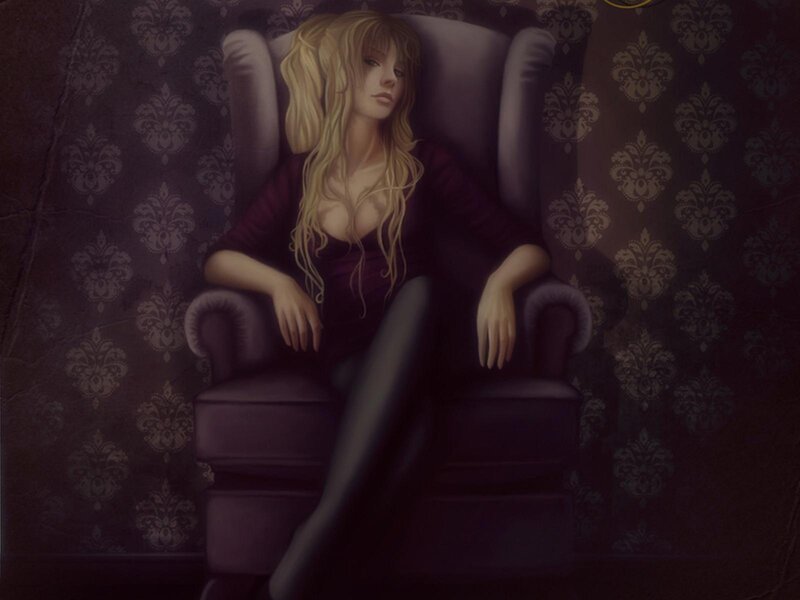 Woman in Armchair — Purple